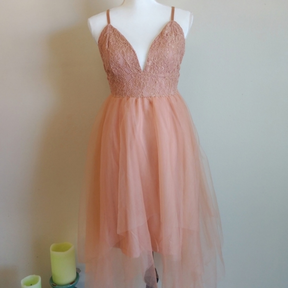 🆕Mauve/Blush Lace Tulle Dress - Picture 8 of 8